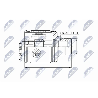 Abbildung von NTY NPW HD 017 Gelenksatz getriebeseitig, Vorderachse rechts HONDA: Accord 7 Tourer, CR V 2, 1