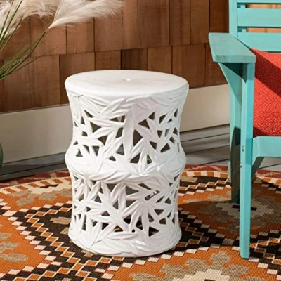Abbildung von SAFAVIEH Modern Ceramic Garden Stool, in White, 35 X 45