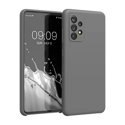 Abbildung von kwmobile Hülle kompatibel mit Samsung Galaxy A52 / 5G A52s Silikon Handy Case Handyhülle weiche Oberfläche kabelloses Laden Stone Dust