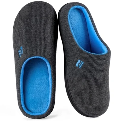 Abbildung von RockDove Damen Original Zweifarbige Hausschuhe mit Rückstellschaum, 42/43 EU, Dunkelgrau und Blau
