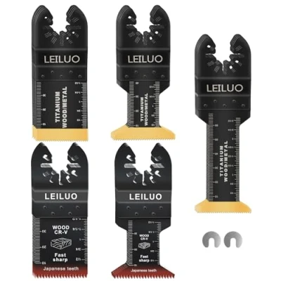 Abbildung von LEILUO 20 Stück Multitool Sägeblatt professionelles Schneidset japanische Zähne Titan oszillierende Sägeblätter universelles Zubehör mit Aufbewahrungstasche