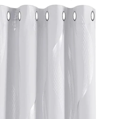Abbildung von Deconovo Verdunkelung Vorhänge Thermogardinen Kälteschutz Thermo Gardinen FensterVorhänge Ösenvorhängefür kinderzimmer, 290x140 cm(HöhexBreite), Silber Grau, 2er Set