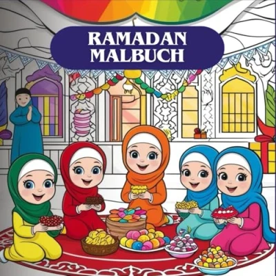 Abbildung von Ramadan Malbuch für Kinder ab 4 Jahren 50 islamische Ausmalbilder mit Moscheen, Laternen, Gebete und Traditionen