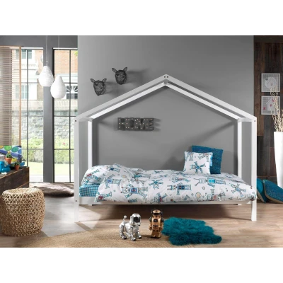 Abbildung von Vipack Hausbett &quot;Dallas&quot;, (Made in Europe), wahlweise mit Bettschublade oder Textilhimmel, Ausf. natur weiß