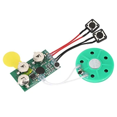 Abbildung von Elprico Aufnahmbares Sprachmodul, DIY Grußkarten Chip, 120 Sekunden Beschreibbares Soundmodul für Selbstgemachte Grußkarten, Geschenkboxen, Einladungen, Handgefertigte Produkte Schüler