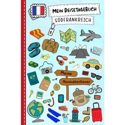 Abbildung von Reisetagebuch für Kinder Südfrankreich: Frankreich Urlaubstagebuch zum Ausfüllen,Eintragen,Malen,Einkleben Ferien &amp; Urlaub A5, Aktivitätsbuch ... Buch Reise unterwegs