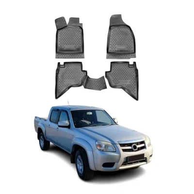 Abbildung von OMAC Gummimatten Fußmatten kompatibel mit Mazda BT 50 2006 2012 TPE Automatten Schwarz 4X