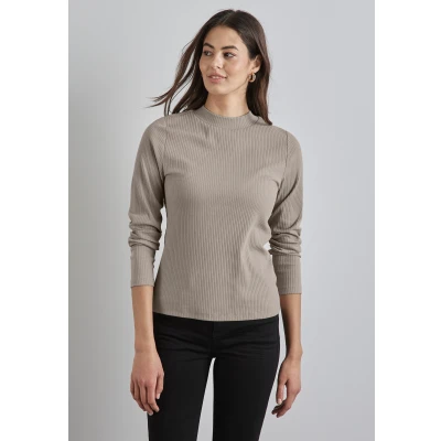 Abbildung von Street One MIT Struktur Langarmshirt, Damen, Größe: 34, Beige