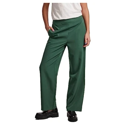 Abbildung von Pieces Bossy WIDE Plain PANT Stoffhose, Damen, Größe: Lx32, Trekking green