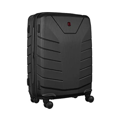 Abbildung von WENGER Pegasus Large Hartschalenkoffer mit 4 Rollen, Trolley, Groß, 99 (115) l, Sicherheitsschloss, Damen Herren, Reisen Urlaub, Schwarz, 610849