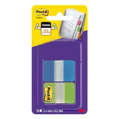 Abbildung von Post it 686 AL Haftstreifen Index Strong, 25,4 x 38 mm, türkis/limonengrün