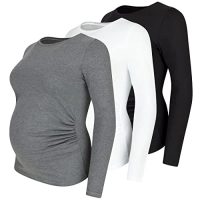 Abbildung von M.M.C. 3 PACK Langarmshirt, Damen, Größe: Small, Schwarz weiß dunkelgrau
