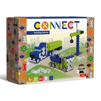 Abbildung von Connect 61977 Set 3in1, LKW/Baustelle 2781 Elemente: 276 Figur 5 Bausteine, Kreatives Spielzeug für Erwachsene und Kinder ab Jahren, Mehrfabrig