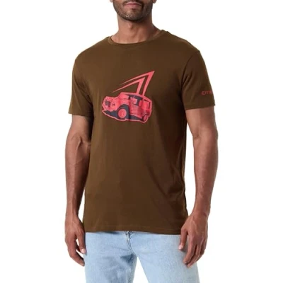 Abbildung von CITROËN O103083 M050 T Shirt Mehari Breitdruckdesign &amp; Logo auf dem Rücken C24S Herren Dark Brown Größe XXL, Dunkelbraun, XXL
