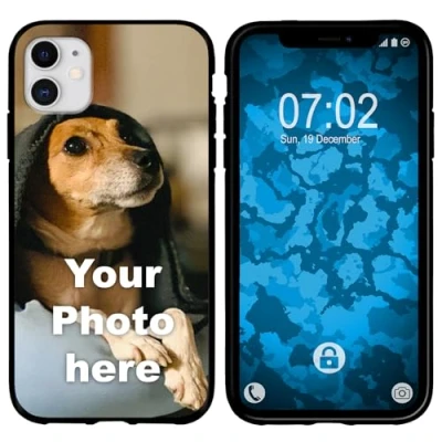 Abbildung von PhoneNatic Case kompatibel mit iPhone 11 Personalisierte Silikon Hülle schwarz zum selbst gestalten eigenem Foto