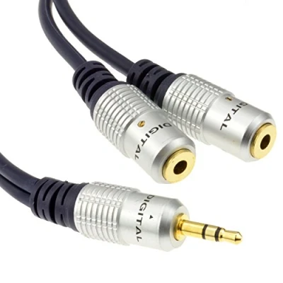 Abbildung von Reines Kupfer HQ OFC 3,5 mm Klinkenstecker Zum 2 x Buchsen Kabelverteiler Y Adapter Kabel Vergoldeten 30 cm