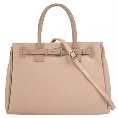 Abbildung von Cluty Handtasche Echt Leder Damen Made in Italy geräumige Shopper elegante Umhängetasche mit Schnalle 021308