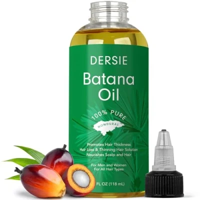 Abbildung von Dersie Batana Öl Für Haare: 100% Reines &amp; Natürliches Rohes aus Honduras Dickeres Stärkeres Haar 120 mL