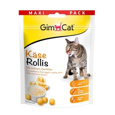 Abbildung von GimCat Käse Rollis Getreidefreier und vitaminreicher Katzensnack mit echtem Hartkäse 6er Pack (6 x 140 g)