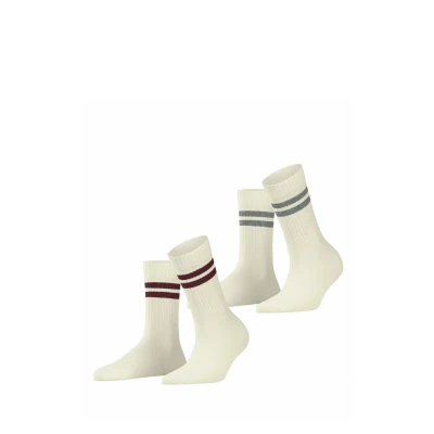 Abbildung von Esprit Tennis Stripe 2PACK Socken, Damen, Größe: 35 38, Turtel dov