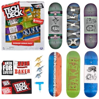 Abbildung von Tech Deck, Sk8shop Griffbrett Bonus Pack, Sammlerstück und anpassbare Mini Skateboards, Kinderspielzeug ab 6 Jahren (Stile können variieren)