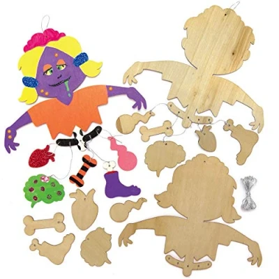 Abbildung von Baker Ross AX267 Zombie Mobilen Aus Holz Bastelset Für Kinder 2 Stück, Kreativsets Und Bastelbedarf Zum Basteln Dekorieren In Der Herbstzeit
