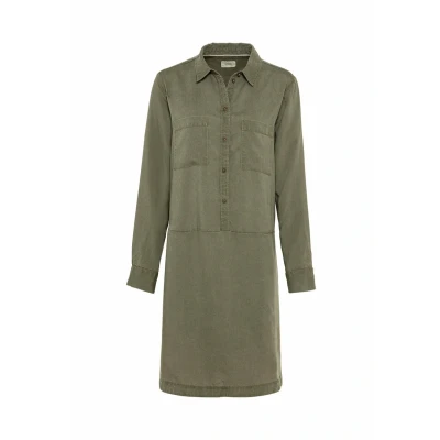 Abbildung von camel active MIT Langen ÄRMELN Blusenkleid, Damen, Größe: Medium, Pine olive