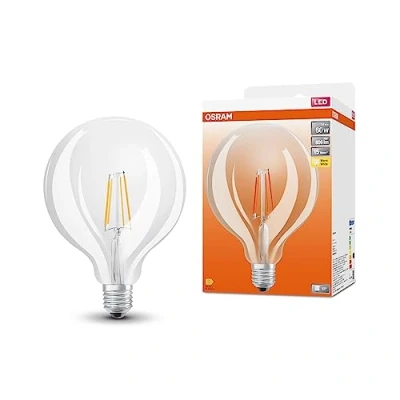Abbildung von OSRAM LED Star Globe125 Lampe für E27 Sockel, Globe Form, Filament Optik, 806 Lumen, warmweiß (2700K), Ersatz herkömmliche 60W Glühbirnen, nicht dimmbar, 1er Pack