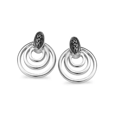 Abbildung von Orphelia Damen Ohrstecker 925 Sterling Silber Zirkonia schwarz ZO 5023