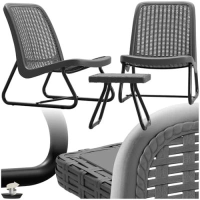 Abbildung von tectake Sitzgruppe Modica, (Set, 3 tlg), Tisch und Stuhl Set