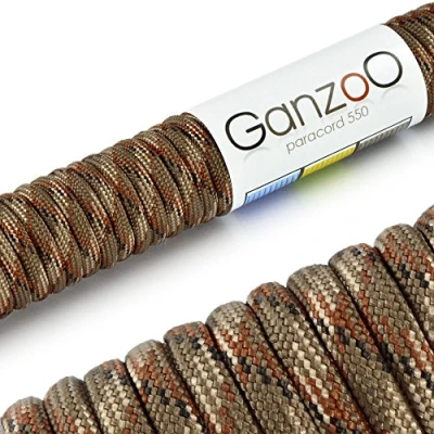 Abbildung von Ganzoo Paracord 550 Seil, Nylon Polyester, 4mm, Typ 3, 30 Meter, 7 Kernstränge, Outdoor Schnur, Allzweck Hundehalsband, Hundeleine, Armband knüpfen, Camping, Survival Camouflage 3