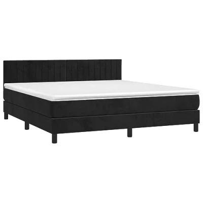 Abbildung von vidaXL Bett Boxspringbett mit Matratze Schwarz 160x200 cm Samt