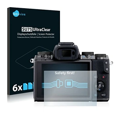 Abbildung von Savvies 6 Stück Schutzfolie für Canon EOS M5 Displayschutz Folie Ultra Transparent