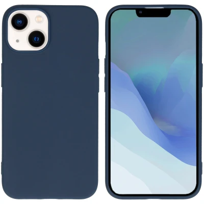 Abbildung von Apple iPhone 14 Hülle Silikon iMoshion Soft Case/Backcover Handyhülle Dunkelblau