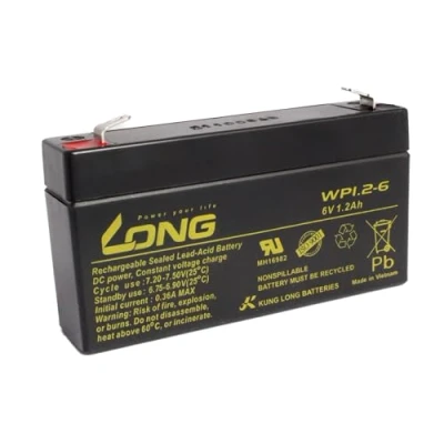 Abbildung von Bleiakku Batterie Kung Long WP1.2 6 6V 1,2Ah Akku AGM Blei Accu wartungsfrei