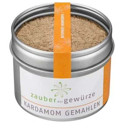Abbildung von Zauber der Gewürze Kardamom Gemahlen Kardamompulver zum Verfeinern von Süßspeisen und herzhaften Gerichten Leicht zitroniges Aroma, 40 g