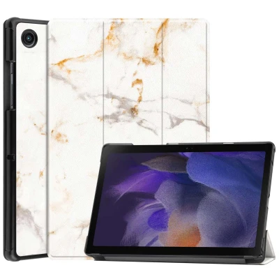 Abbildung von Design Trifold Klapphülle für das Samsung Galaxy Tab A8 White Marble