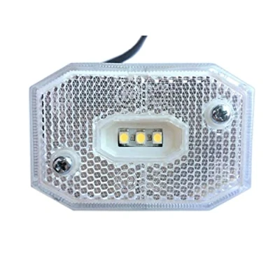 Abbildung von MelTruck® Weiß LED Umrissleuchte f. LKW 12V 24V Begrenzungsleuchte mit Reflektor 3 LEDs E9