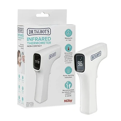 Abbildung von Dr. Talbot&#039;s Nuby berührungsloses Infrarot Thermometer mit LED Bildschirm, Fieberwarnanzeige, genaue 1 S Anzeige für Baby, Kinder und Erwachsene Weiß