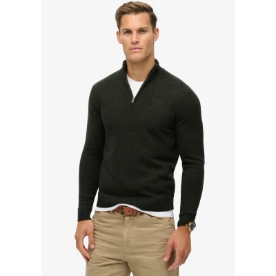 Abbildung von Superdry Essential Embroidered Strickpullover, Herren, Größe: Small, Carbon navy marl