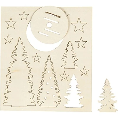 Abbildung von 57886 3D Sperrholz Figuren Weihnachtsbäume