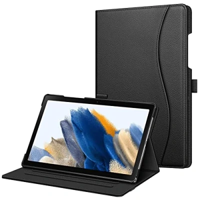 Abbildung von Fintie Hülle für Samsung Galaxy Tab A8 10.5 Zoll 2022/2021 SM X200/X205/X207, Multi Winkel Folio Schutzhülle Dokumentschlitze und Auto Schlaf/Wach Funktion, Schwarz