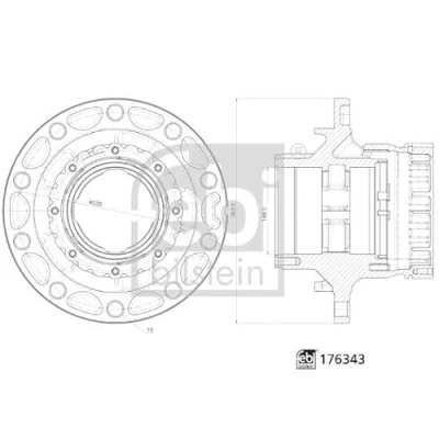 Abbildung von FEBI BILSTEIN 176343 Radnabe 335 ohne Radlager Hinterachse