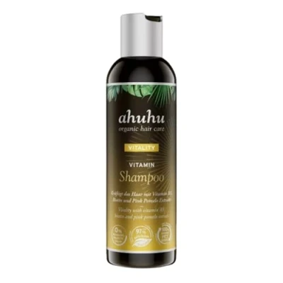 Abbildung von ahuhu VITALITY Vitamin Shampoo (200 ml) Pflegeshampoo Für Volumen und Glanz mit Vitaminen, Hyaluron Biotin, Normales, Kraftloses Stumpfes Haar, Damen &amp; Herren