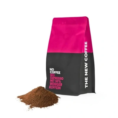 Abbildung von No Coffee® Low Espresso entkoffeiniert gemahlen 50% Koffein (500g) Premium Bio Kaffee koffeinfrei Decaf Coffee Entkoffeinierter