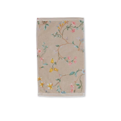 Abbildung von Les Fleurs Gästehandtuch khaki 30x50cm (1 Stück)