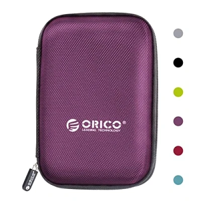 Abbildung von ORICO Festplattentasche 2,5 Zoll HDD SSD Case mit Innengröße 140x90x25mm zum Organisieren von 2,5&#039;&#039; Festplatten und Computer Zubehör,Lila(PHD 25)