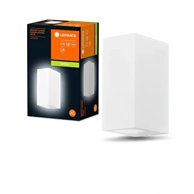 Abbildung von LEDVANCE ENDURA Square Updown Außen Wandleuchte, weiß, GU10 Sockel (max 35W), kann mit einfacher oder smarter Lampe bestückt werden, Down Up/Down Leuchtenvariante, Schutzklasse IP44, 4058075763685