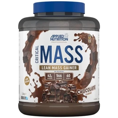 Abbildung von Applied Nutrition Mass Gainer Critical Professional Protein Pulver für die Gewichtszunahme, Hochkalorischer Weight Gainer, Reine Muskelmasse (2.4kg (Pack of 1), Chocolate)