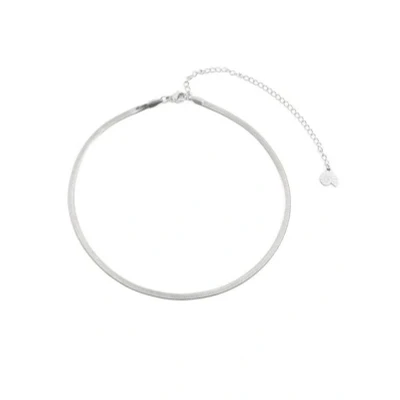 Abbildung von Hey Happiness Choker Kette Schlange kurz, 18K Roségold vergoldet, Edelstahl Damen Halskette Snake Fischgräte, wasserfest